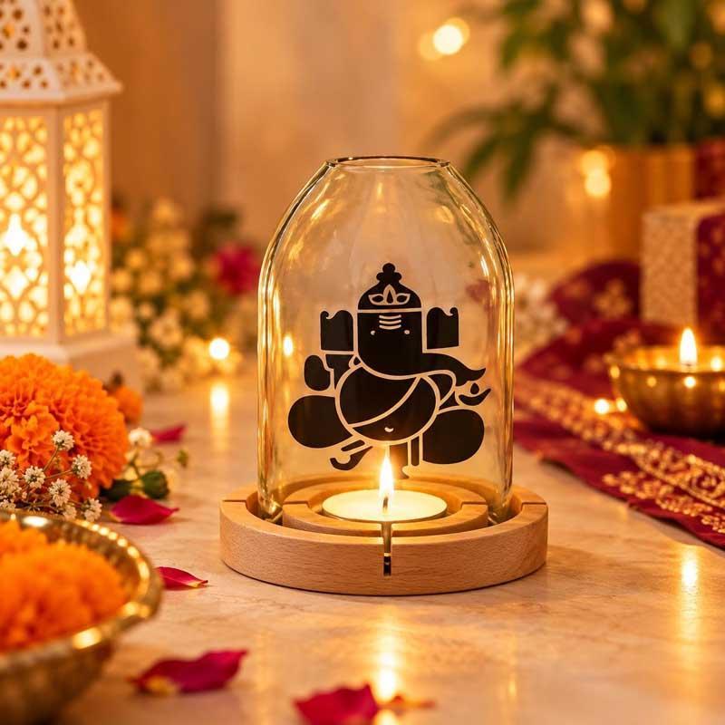 Upcycled Ganesha Tea Light Holder