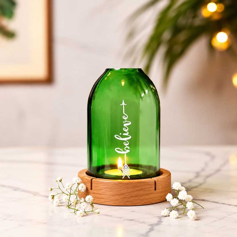 Eco Friendly Believe Tea Light Holder