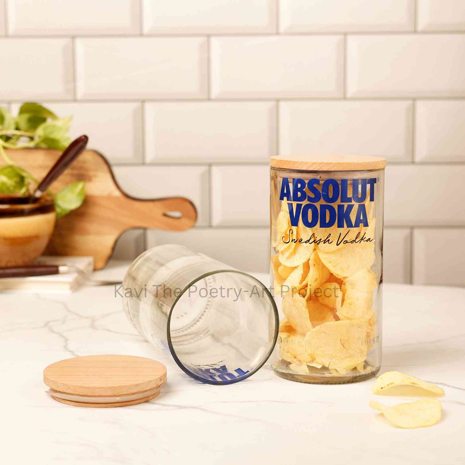 Kavi Absolut Top Cut Bottle Jars (Set of Two)