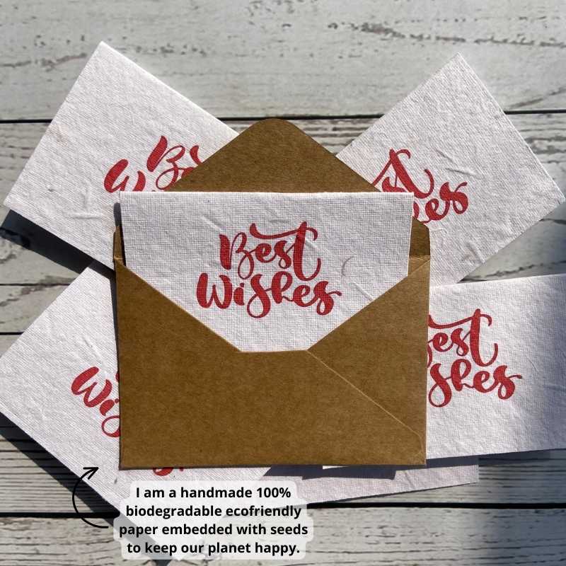 Best Wishes Plantable Cards With Envelopes (Set of 12)