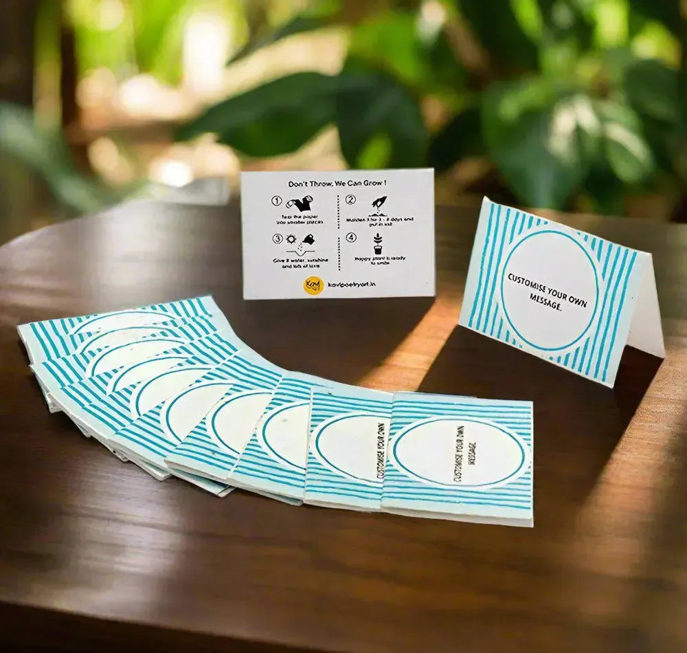 Blue Customised Seed Paper Cards with Envelopes