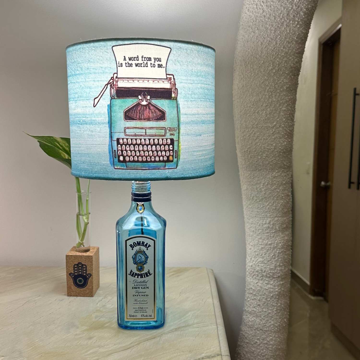 Bombay Sapphire Bottle Shade Lamp