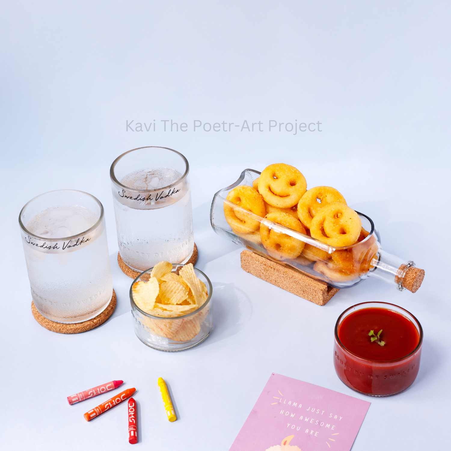 Absolut Bottle Serving Set with Cork Tray