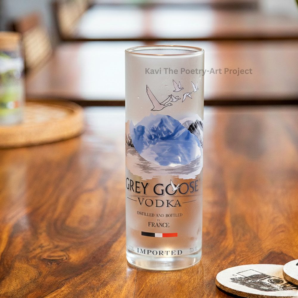 Kavi Upcycled Grey Goose Big Glass - Kavi The Poetry-Art Project
