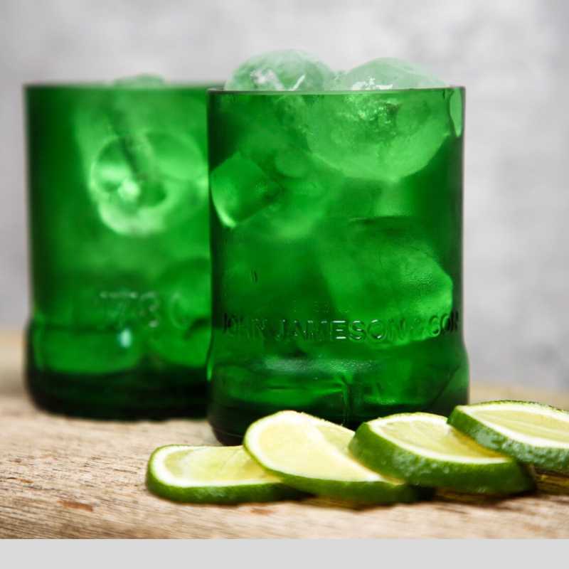 Upcycled Jameson whiskey Glasses (Set of Two)