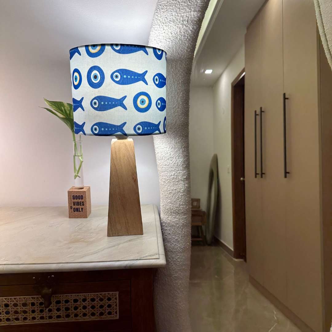 Wooden Table Lamp (Square Base)