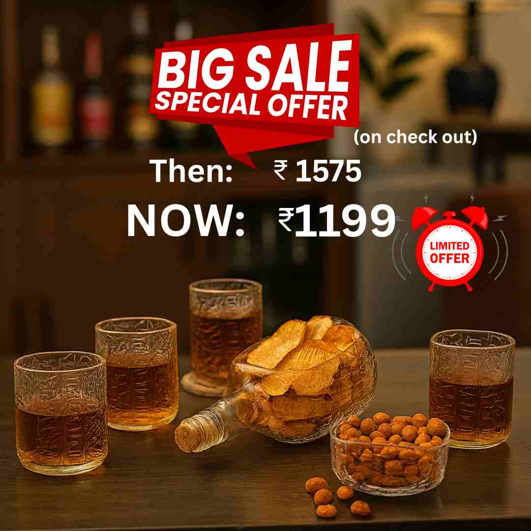 Upcycled Rum Bottle Serving Set