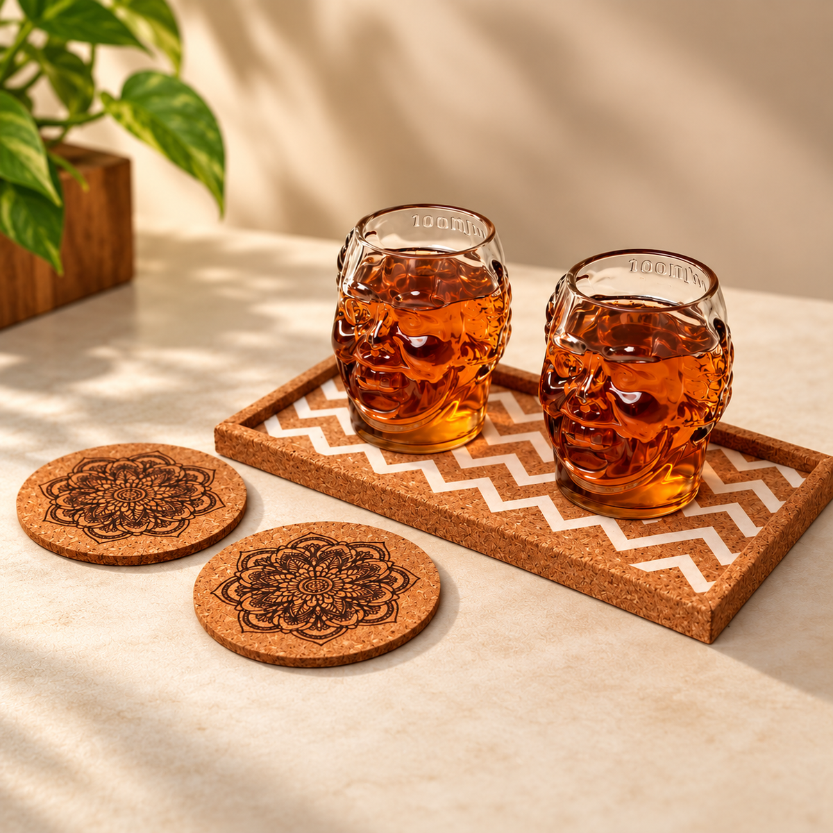 Old Monk Small Face Glass Gift Set