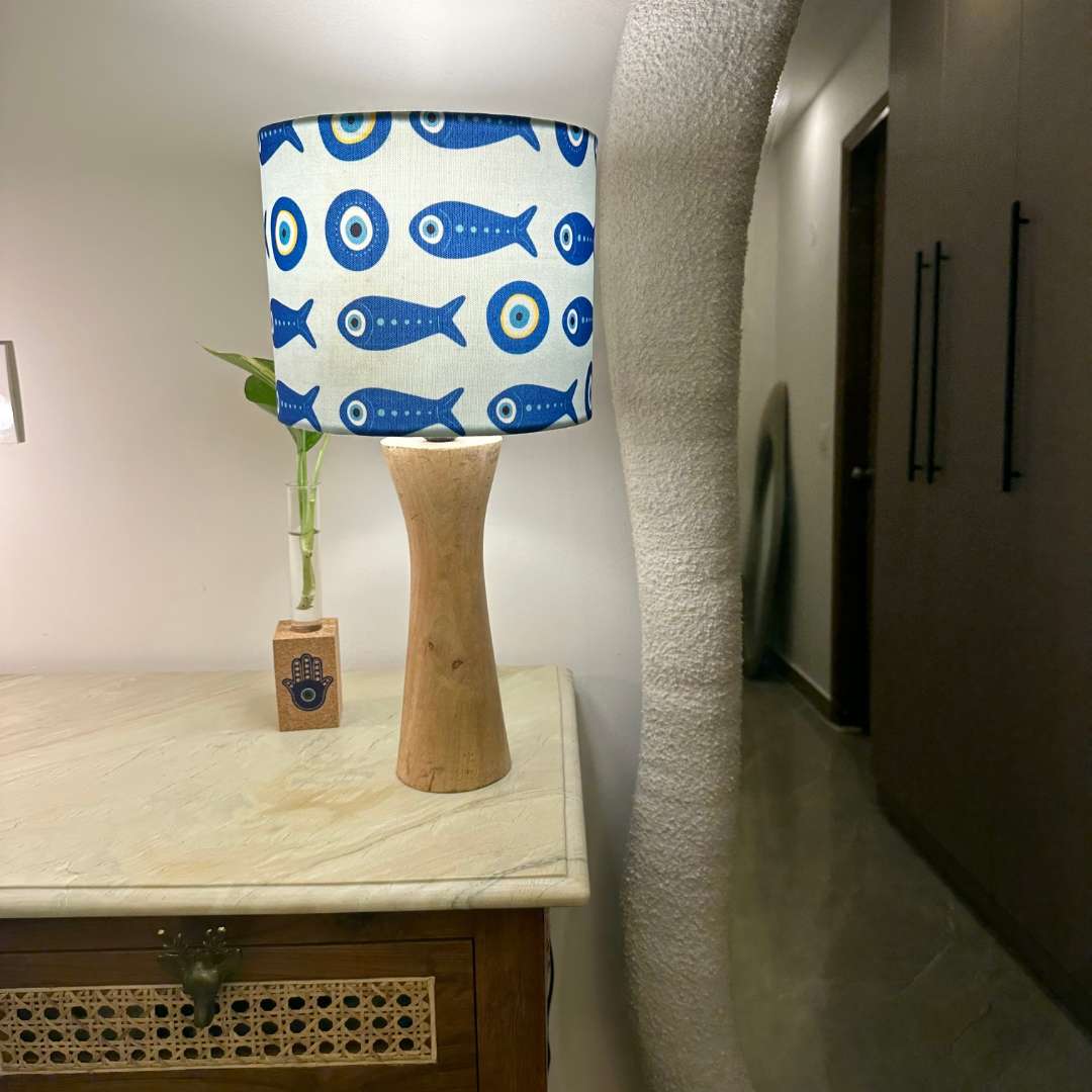 Turkish Evil Eye Wooden Lamp Shade (Round)