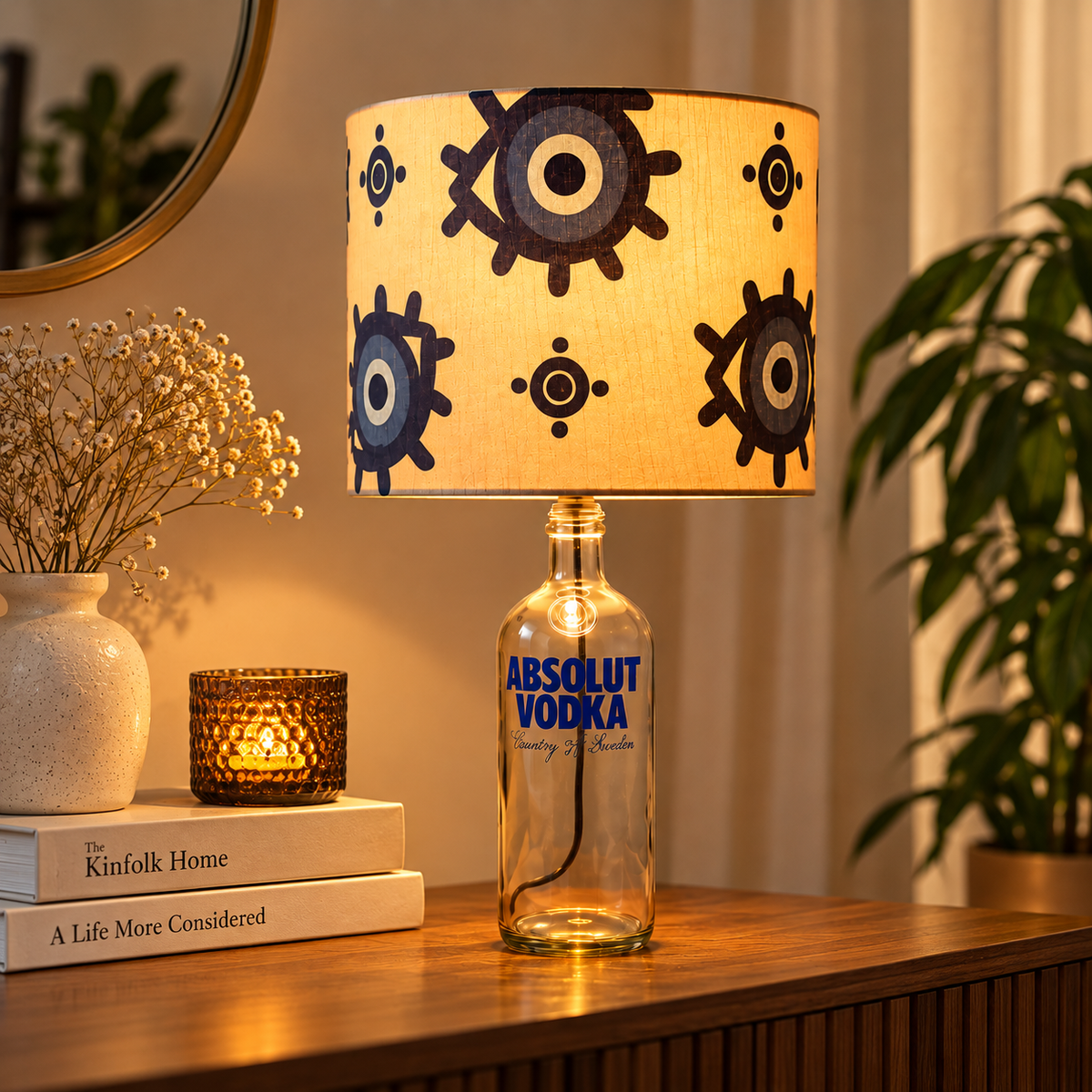 Absolut Bottle Evil Eye Shade Lamp