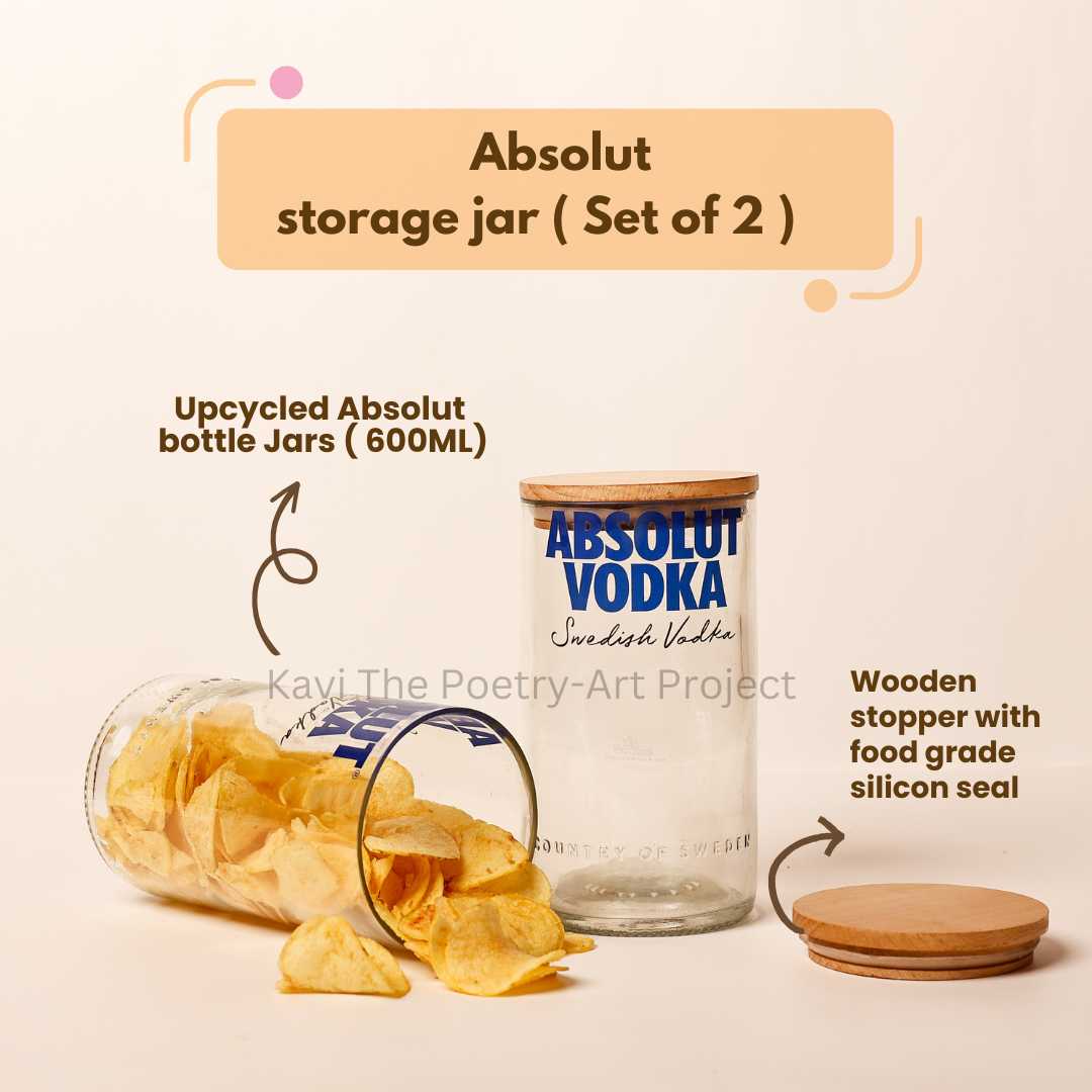 Kavi Absolut Top Cut Bottle Jars (Set of Two) - Kavi The Poetry-Art Project