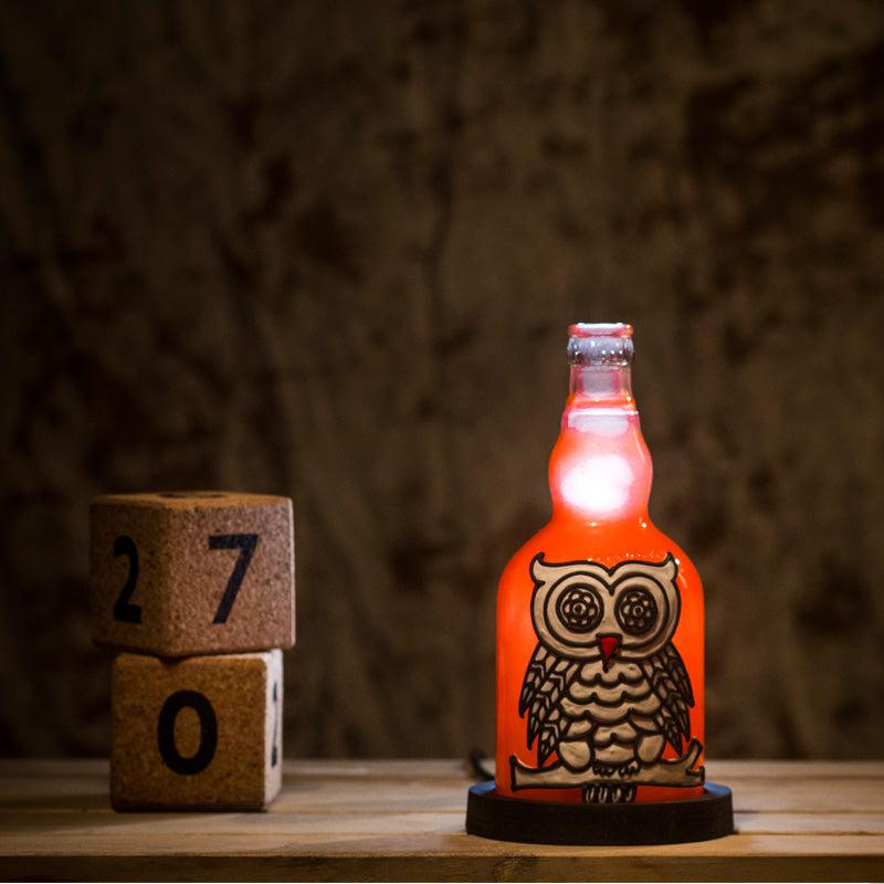 Black & White Owl Handmade Inlit (Orange)