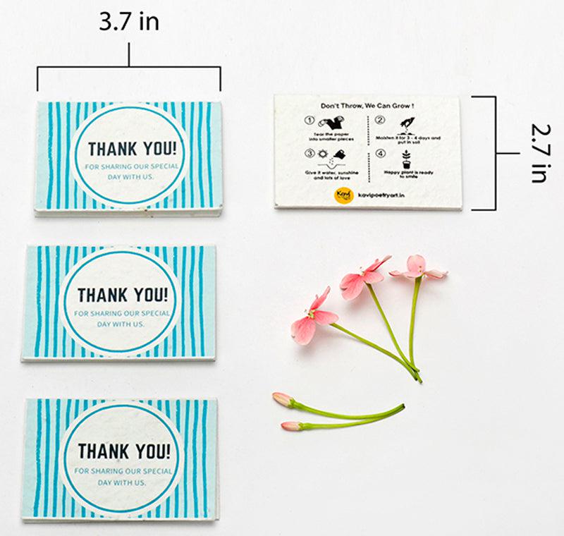 Blue Thank You Seed Paper Cards with Envelopes (Set of 50)