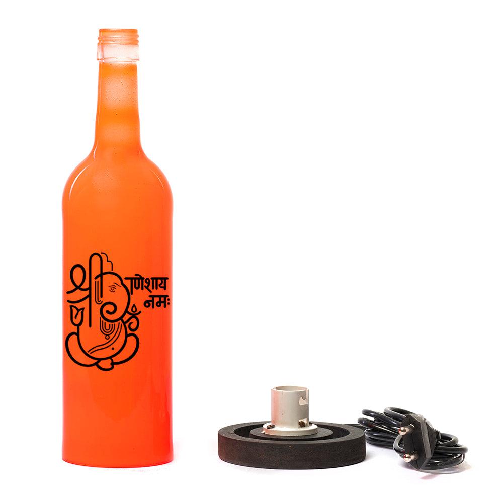 Ganesh Mantra Inlit Lamp (Orange)