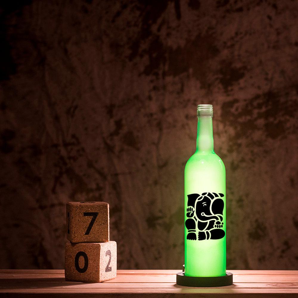 Ganesha Inlit Lamp (Green)