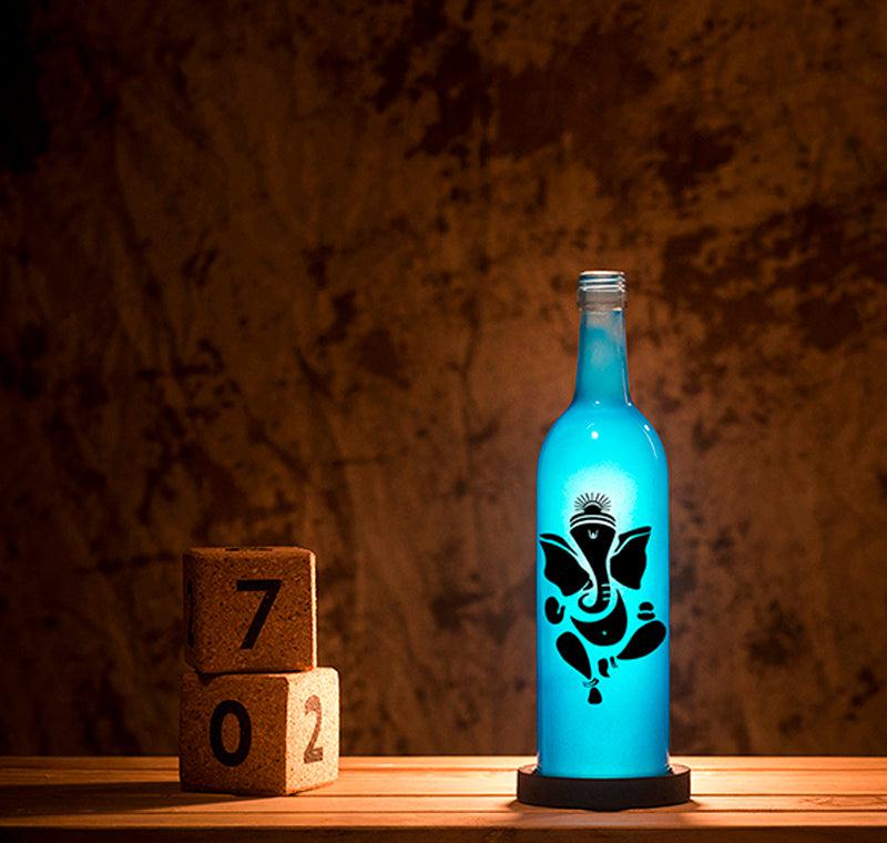 Ganpati Bappa Inlit Lamp (Blue)