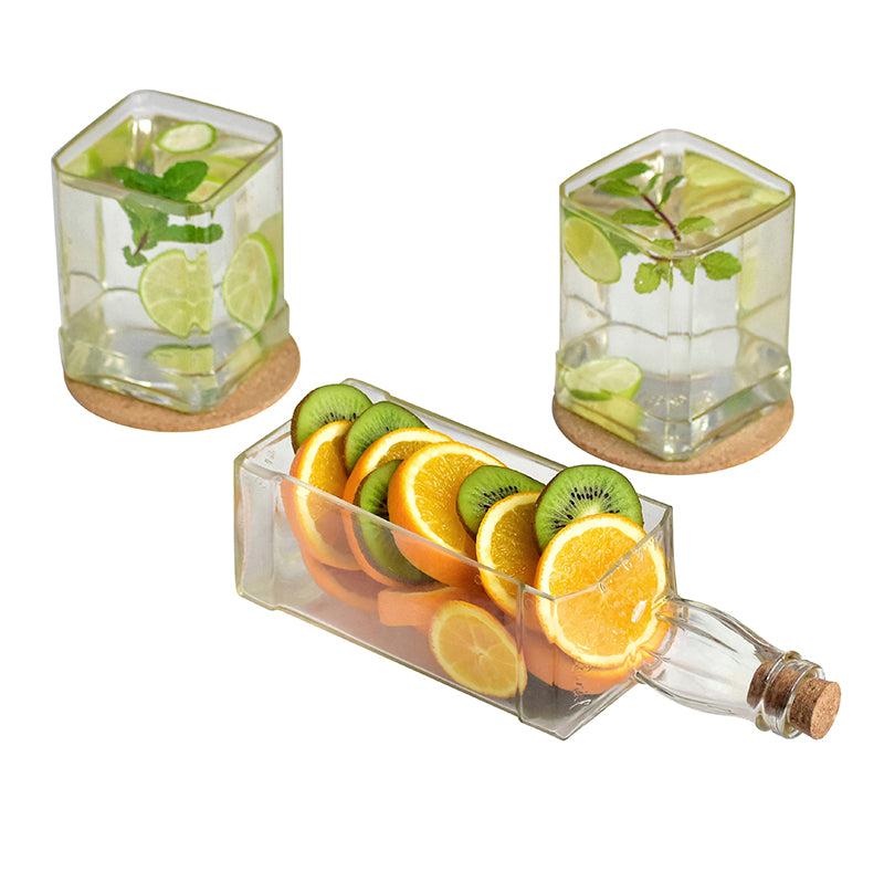 Jack Daniel Bottle Platter With Glasses