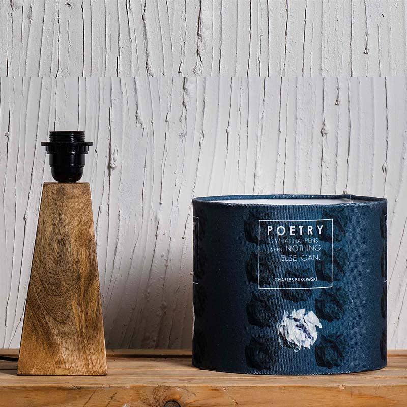 Kavi Poetry Wooden Shade Lamp (Square Base)