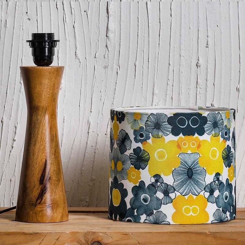 Kavi Sunflower Wooden Shade Lamp (Round)