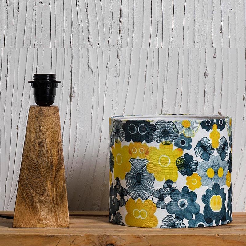 Kavi Sunflower Wooden Shade Lamp (Square Base)