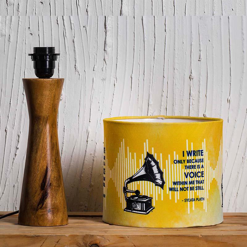 Kavi Sylvia Plath Wooden Shade Lamp (Round)