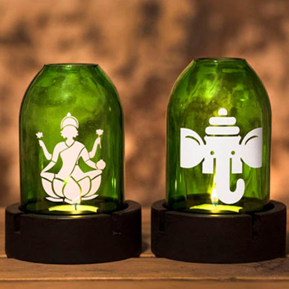 Laxmi Ganesha Tea Light Holders