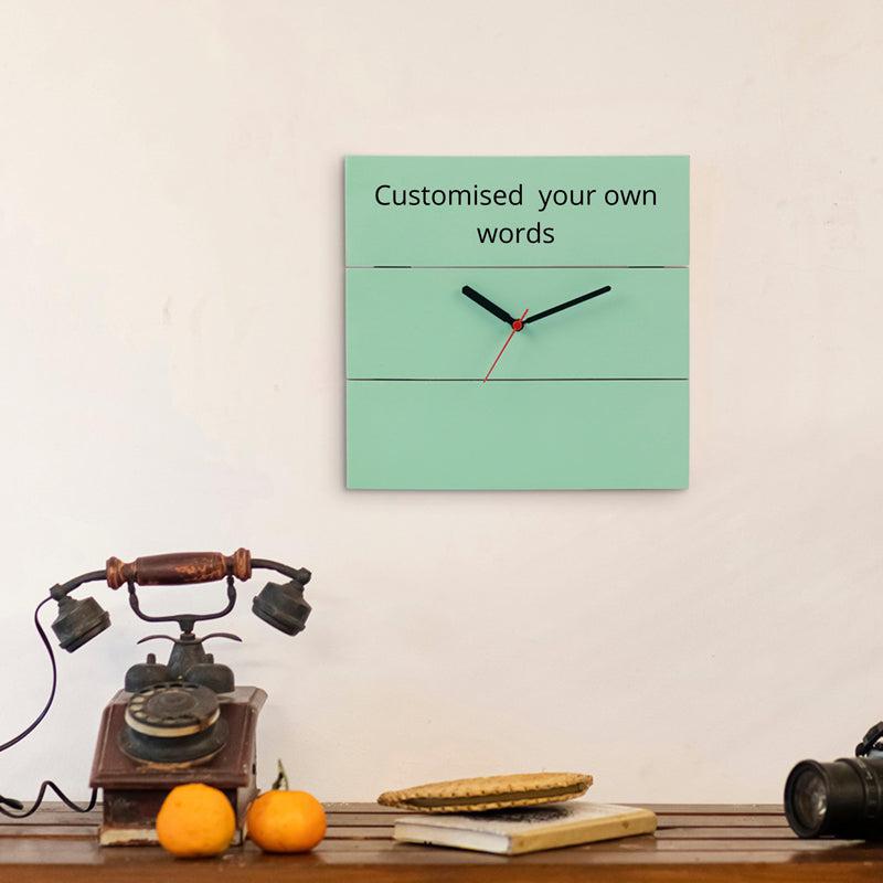 Personalised Reclaimed Wooden Clock- Sea Green