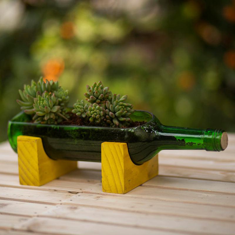 Stand-Up Bottle Planter - Yellow