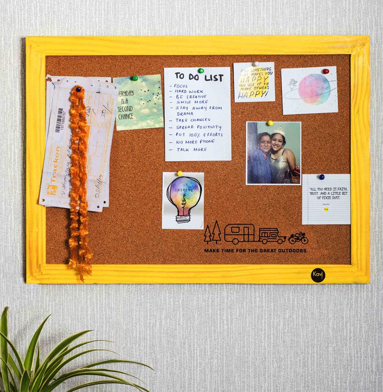 Travel Cork Pin Board - Yellow