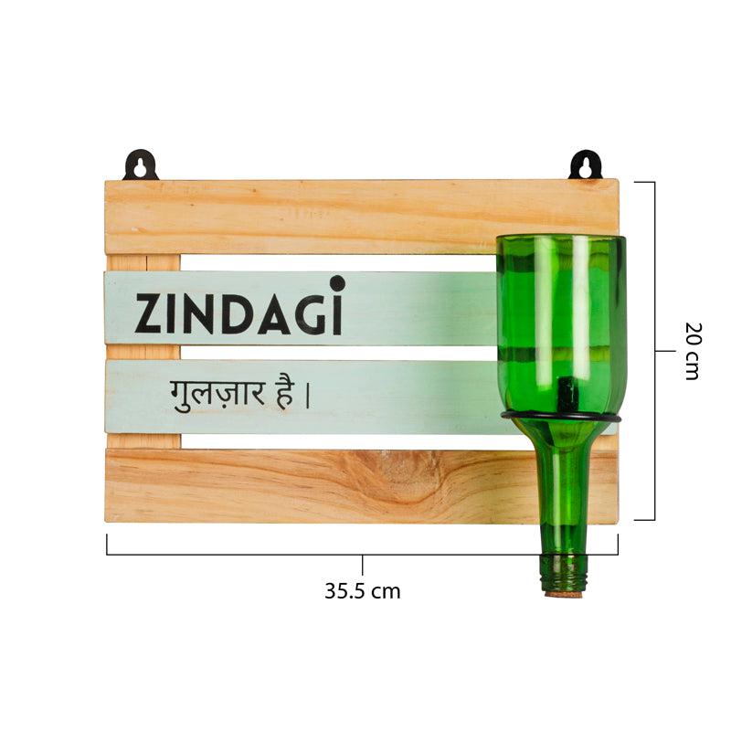 Zindagi Board with Wine Planter