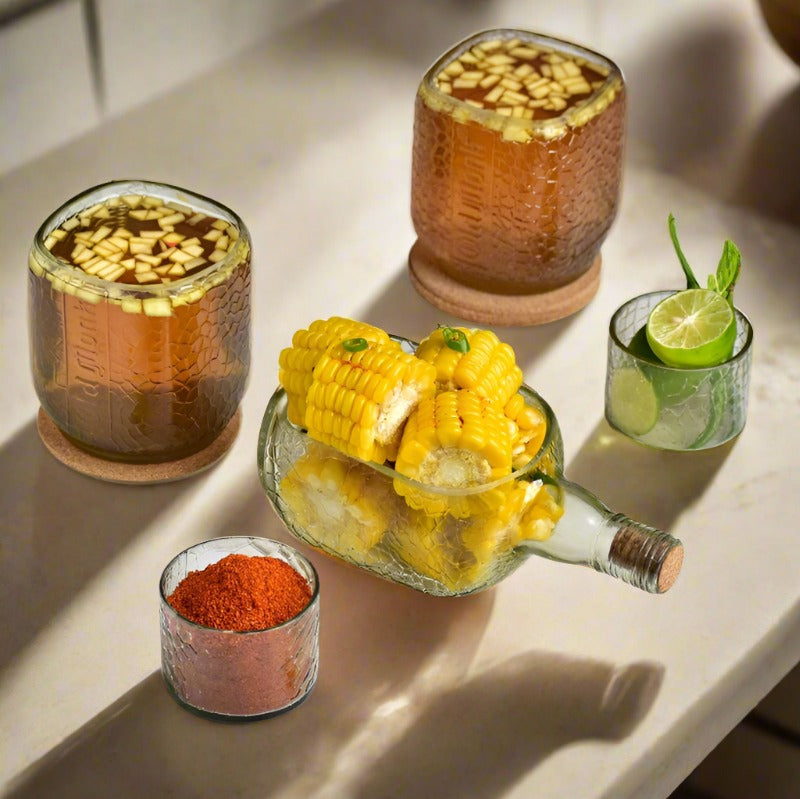 Old monk glass platter set 