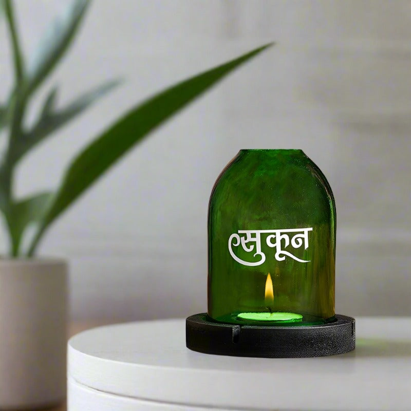 Bottle tea light holder 