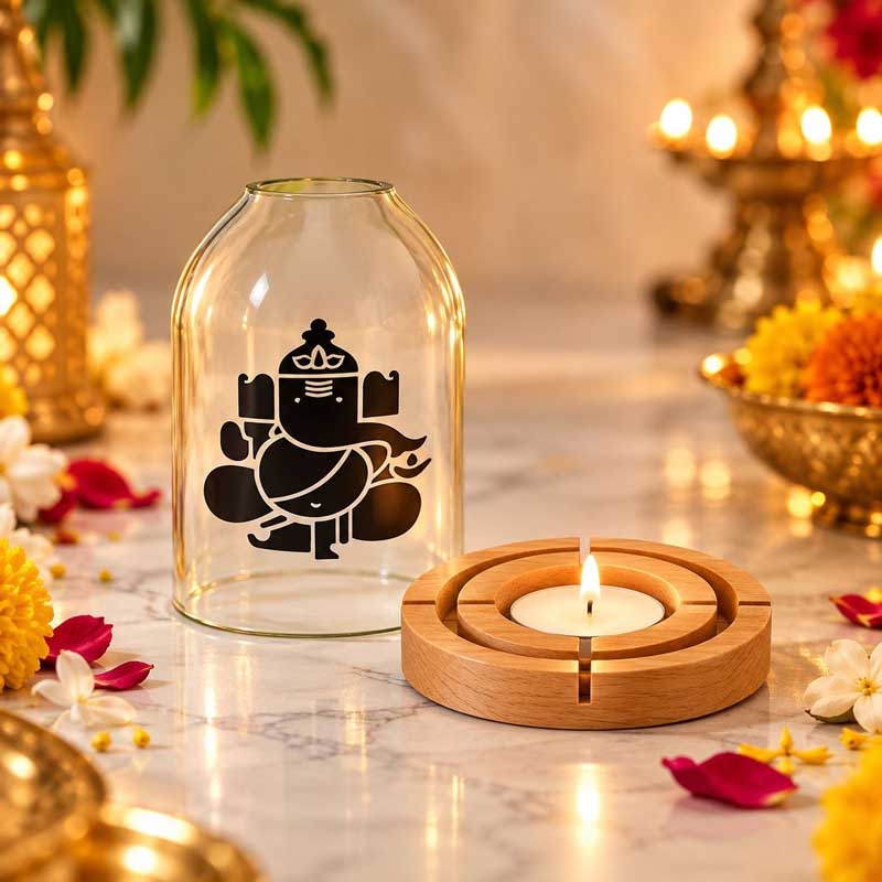 Upcycled Ganesha Tea Light Holder