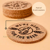 Beer Cork Coasters (Set of 6)