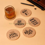 Cheers & Beers Cork Coasters (Set of 6)