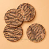 Geometric Fusion Cork Coasters Set of 4