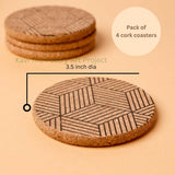 Geometric Fusion Cork Coasters Set of 4