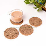 Geometric Fusion Cork Coasters Set of 4