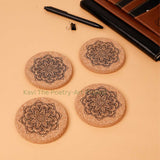 Mandala Art Designs Cork Coasters (Set of 4)