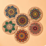 Colorful Mandala cork coasters (Set of 6)