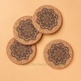 Mandala Art Designs Cork Coasters (Set of 4)