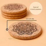 Mandala Art Designs Cork Coasters (Set of 4)