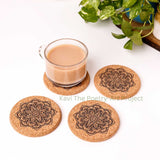 Mandala Art Designs Cork Coasters (Set of 4)