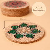 Colorful Mandala cork coasters (Set of 6)