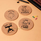 Cat Saying Drink Cork Coasters (Set of 4)