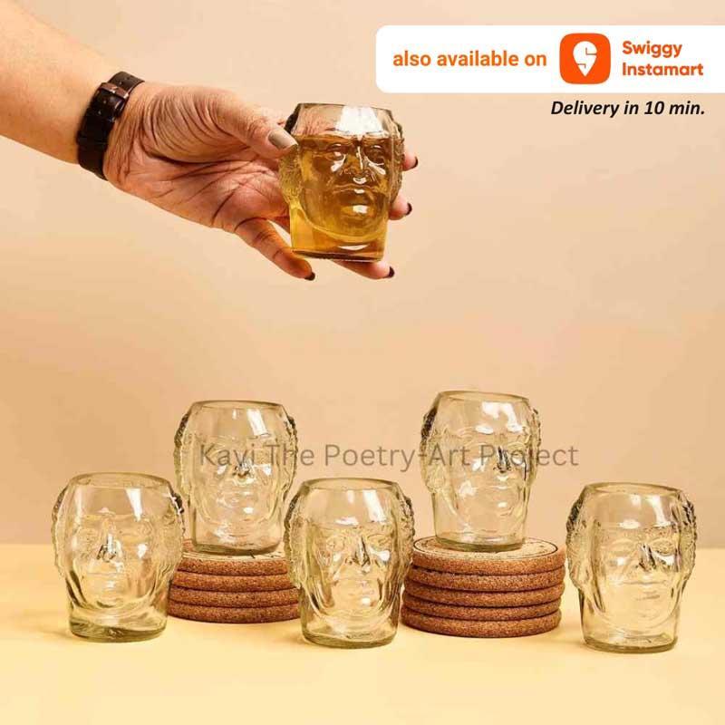 Old Monk Mini Face Glasses ( Set of 6 )