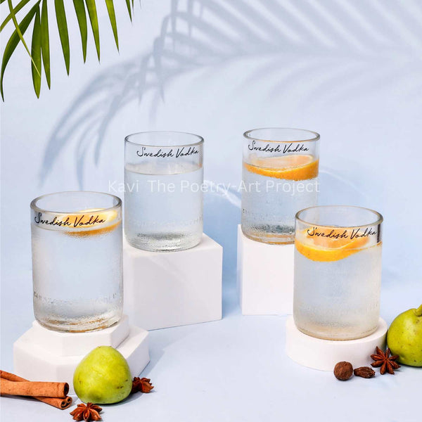 Upcycled Absolut Vodka Glasses (Set of Four)