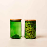Kavi Green Wine Bottle Jars (Set of Two)