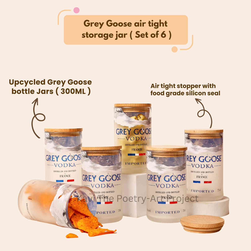Grey Goose Airtight Bottle Jars (Set of Six)