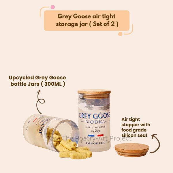 Kavi Grey Goose Bottle Jars (Set of Two)